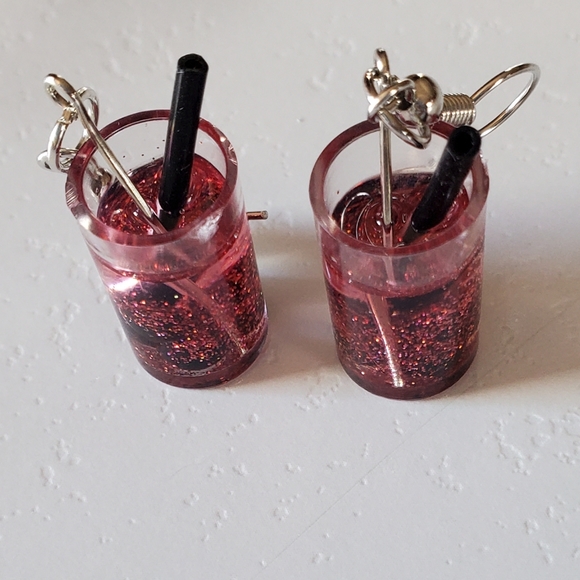 Glitter Drink Dangle Earring - Picture 10 of 12
